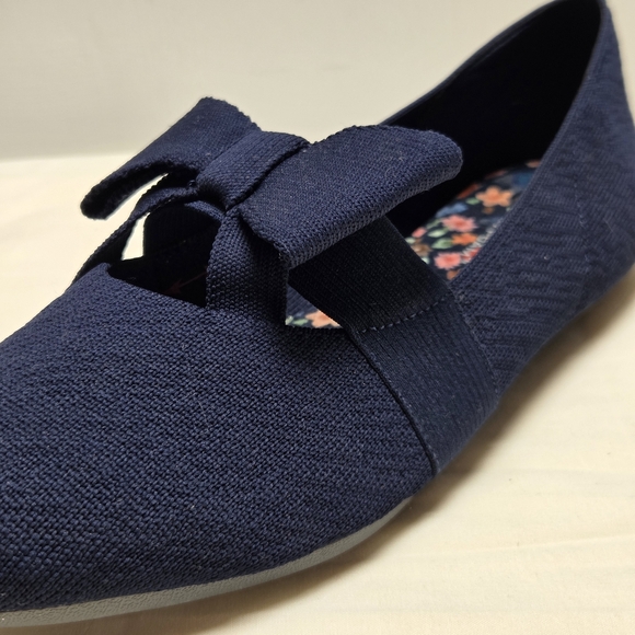Skechers Navy Cleo Point Washable Knit Bow Flats Size-9 NWOT - Picture 6 of 12